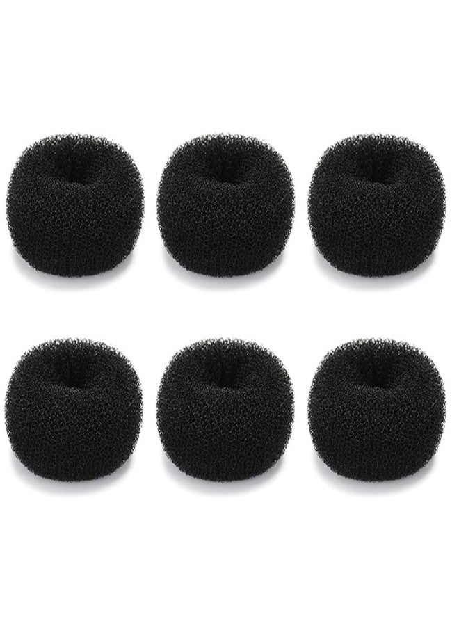 SQULIGT Extra Small Hair Bun Maker for Kids, 6 PCS Chignon Hair Donut Sock Bun Form for Girls, Mini Hair Doughnut Shaper for Short and Thin Hair (Small Size 2 Inch, Black) - Image 1